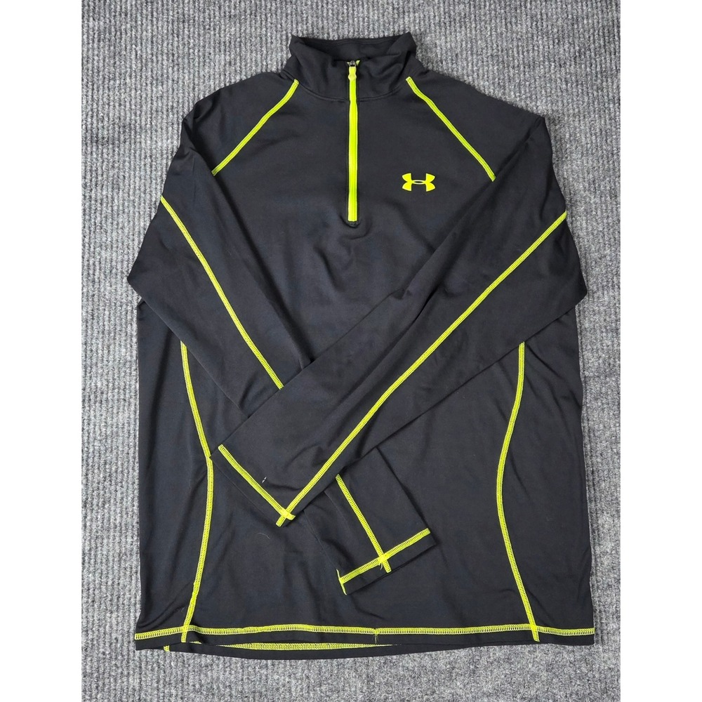 Under Armour‎ ColdGear Men's M Loose Fit 1/4 Zip  Black Neon Size M